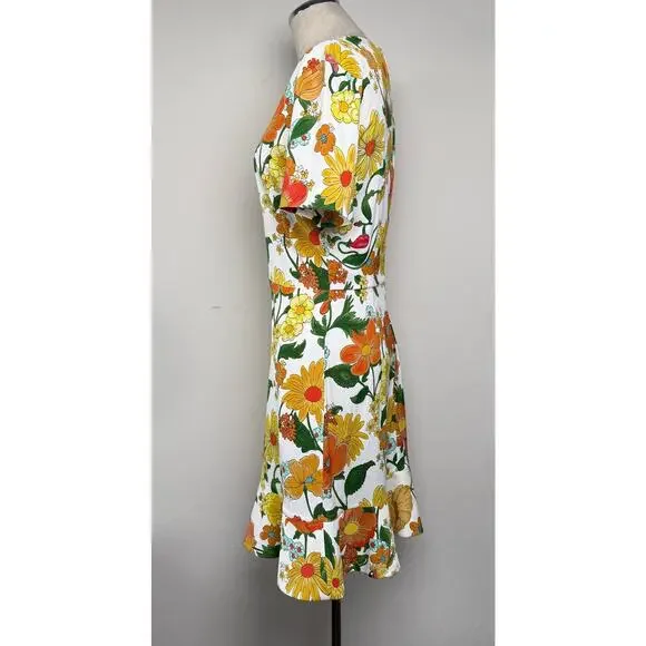 Stella McCartney Floral Mini Dress Sustainable Viscose Sz 44 NWT Spring Summer - Picture 3 of 16